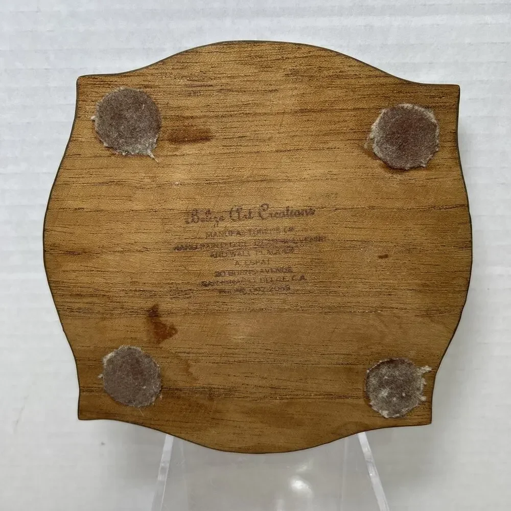 Belize Art Creations Wood Wall Plaque 1970s Island Beach Scene Print Porthole